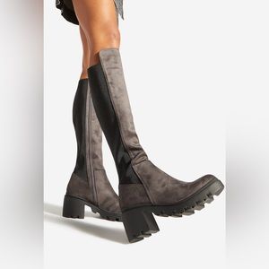 Women's Gray Knee-High Boots